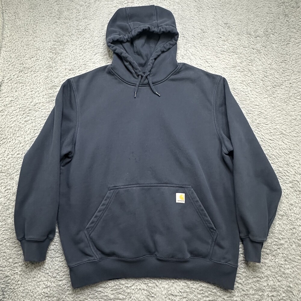Carhartt Hoodie Mens XL Navy Rain Defender Loose Fit Pocket